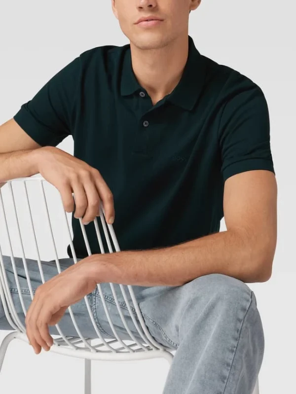 Rabatt ? BOSS Poloshirt Mit Label-Stitching Modell ‘Pallas’ – Grün ? 4