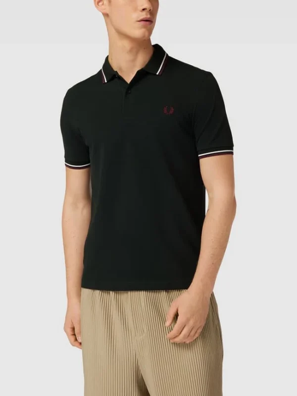 Fred Perry Poloshirt Mit Label-Stitching – Dunkelgrün 5